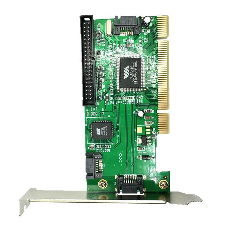 VIA6421 PCI to SATA PATA Hard Disk Converter Adapter PCI to IDE Extend Card for Desktop PC RAID Dual Channel ATA Array Card