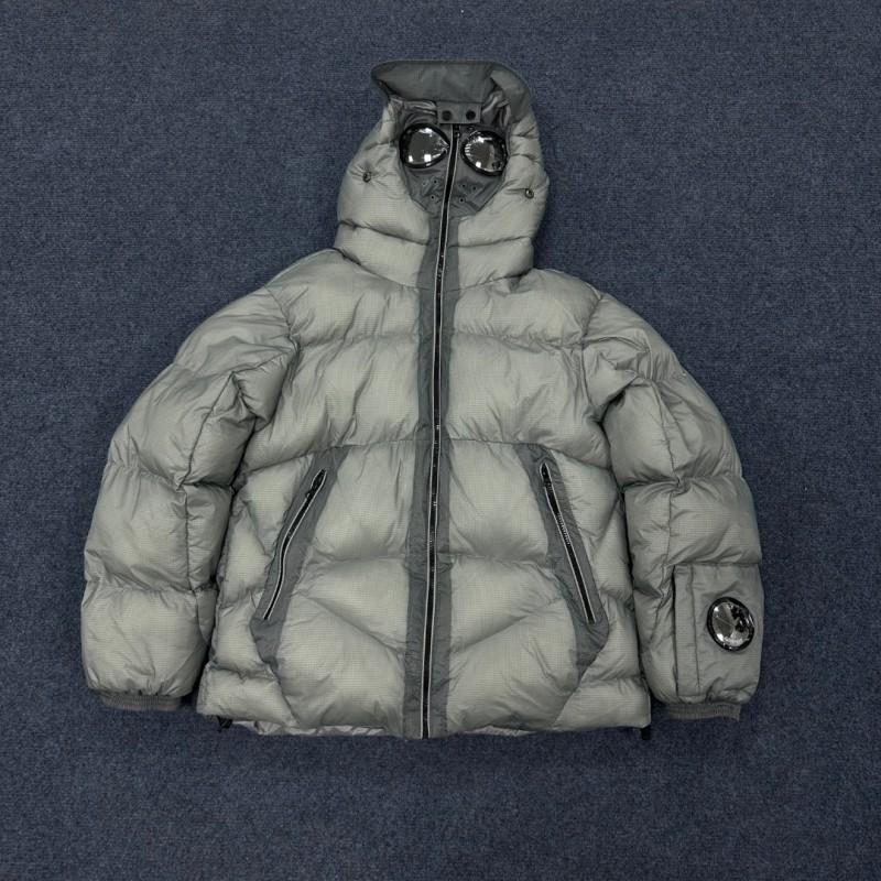 Loose Solid Color Hooded Zip Up Puffer Jacket Streetwear Badge Decor Winter Warm Cotton Coat