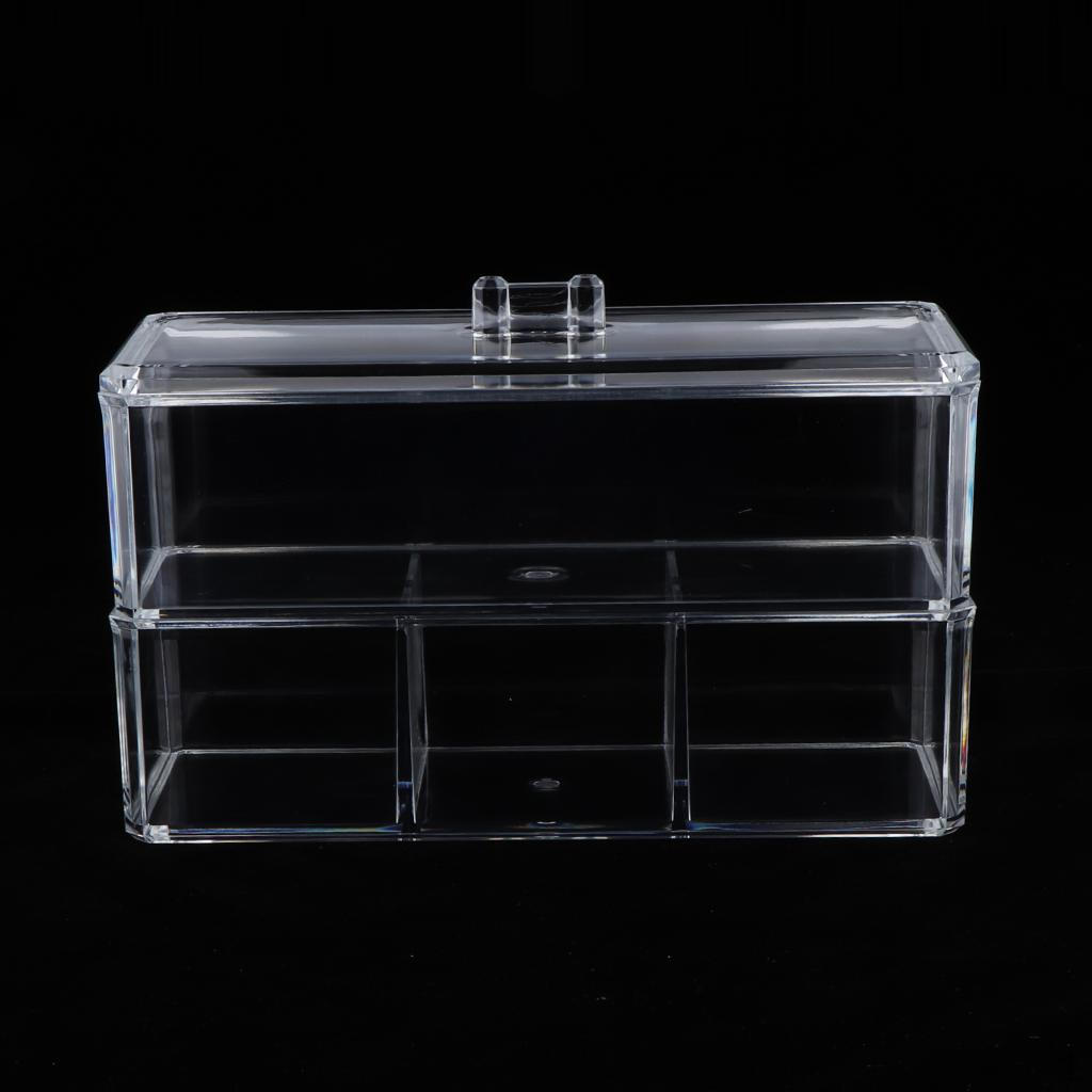 Dustproof Acrylic Makeup Pad Swab Storage Case Jewelry Cosmetic Box
