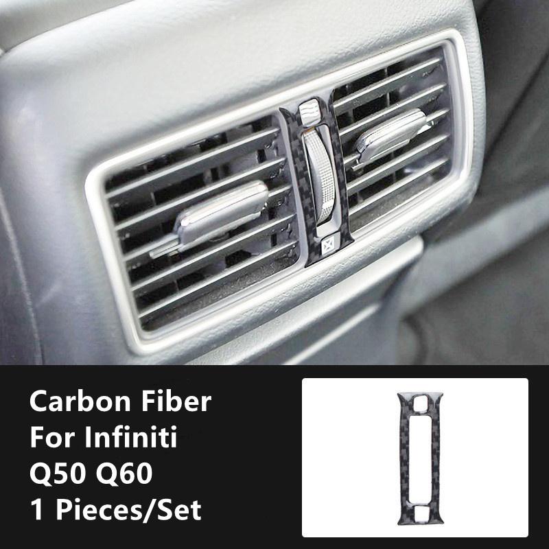 Carbon Fiber Car Interior Modification Cover Trim Strips Decorative Stickers For Infiniti Q50 Q60 Car Styling Inner