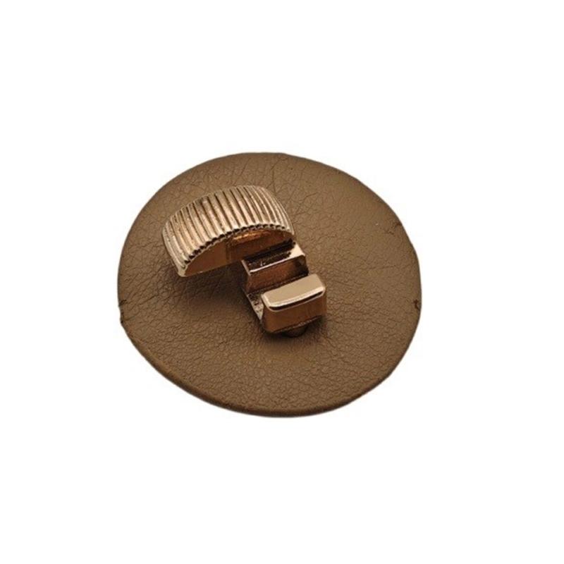 10Pcs Leather Sew On Toggles Closures with Metal Button For Knitwear Windbreaker Padded Jackets Woolen Coat Sewing Craft