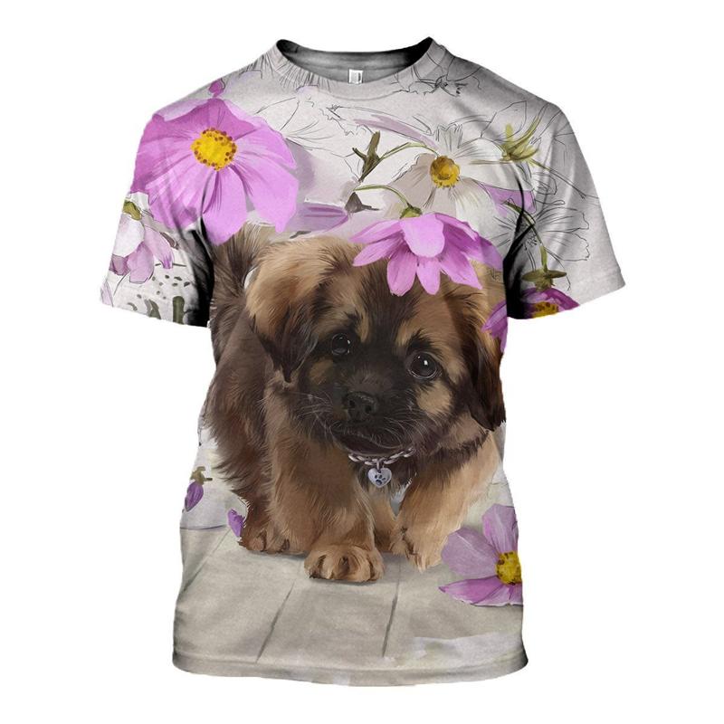 Fashion 3D Dog Pet Print Men's T Shirt Casual O-neck Loose Short Sleeve Tops Fashion Trend Summer Oversized T-shirt Men Clothing