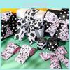 Charmigt rosa och svart ko-mönstrat band för gör-det-själv festdekorationer och pyssel