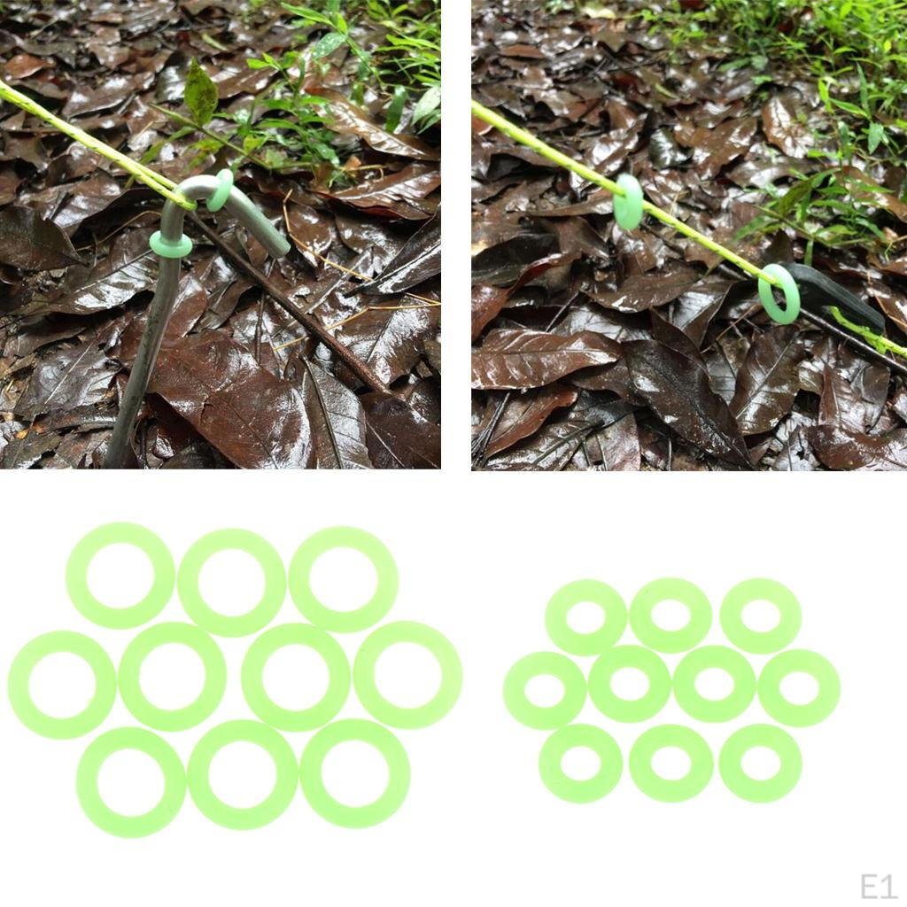 10 Anelli Luminosi per Unghie da Campeggio Pesca Canna da Pesca Segnalazione Notturna