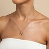 Senso de design Estilo clássico Ouro 18K, colar de joia com pingente H vazado de camada dupla com letra