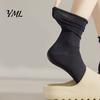 Minimalist Fashion Cotton Socks Women Mid-Length Crew Socks, Casual Loose Cuff Mittens, Comfortable Stackable Mid Length Breathable Solid Color
