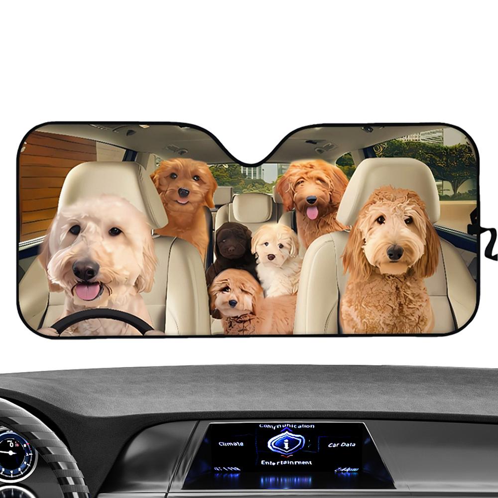 Sun Cover For Car Windshield Foldable Cute Funny Pattern Car Sun Shade Heat Insulation Cooling Front Windshield Sun Shade For