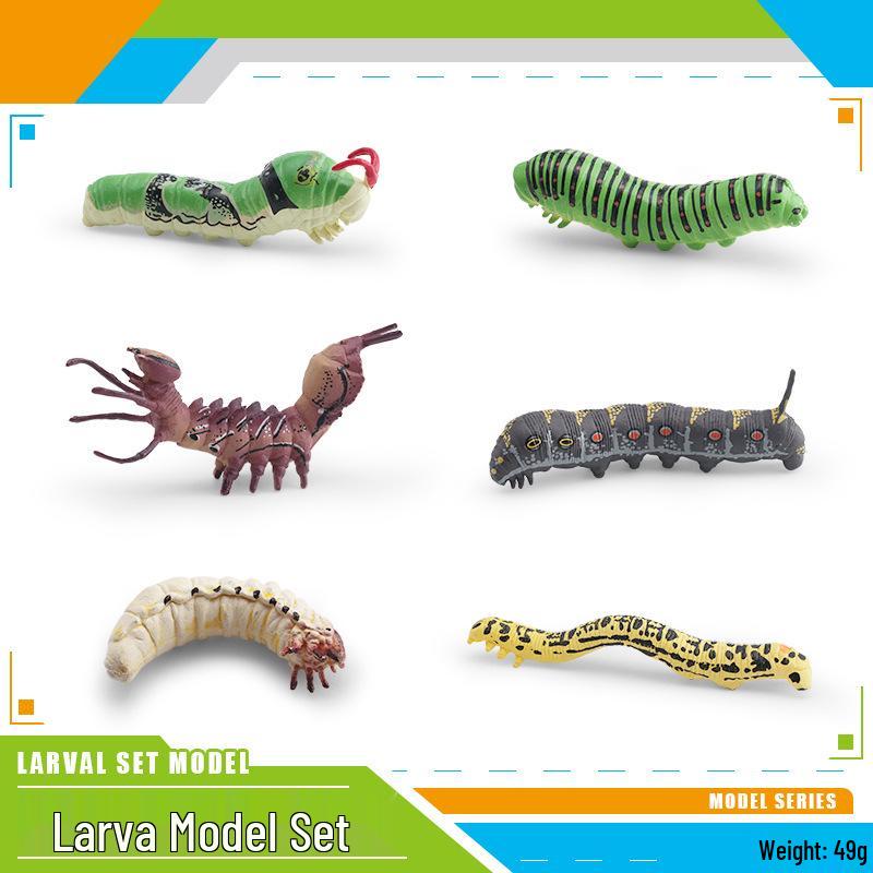 Insect Simulation Larva Model: Children's Cognitive Moth, Jade Belt Swallowtail, Beetle Larva Ornament