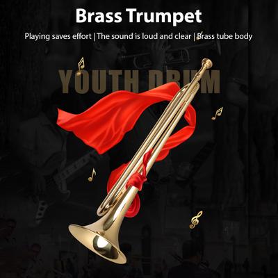 Mässing Trumpet Bb Platt Signalhorn med Munstycke Orkester Musikinstrument Guldlackad Yta för