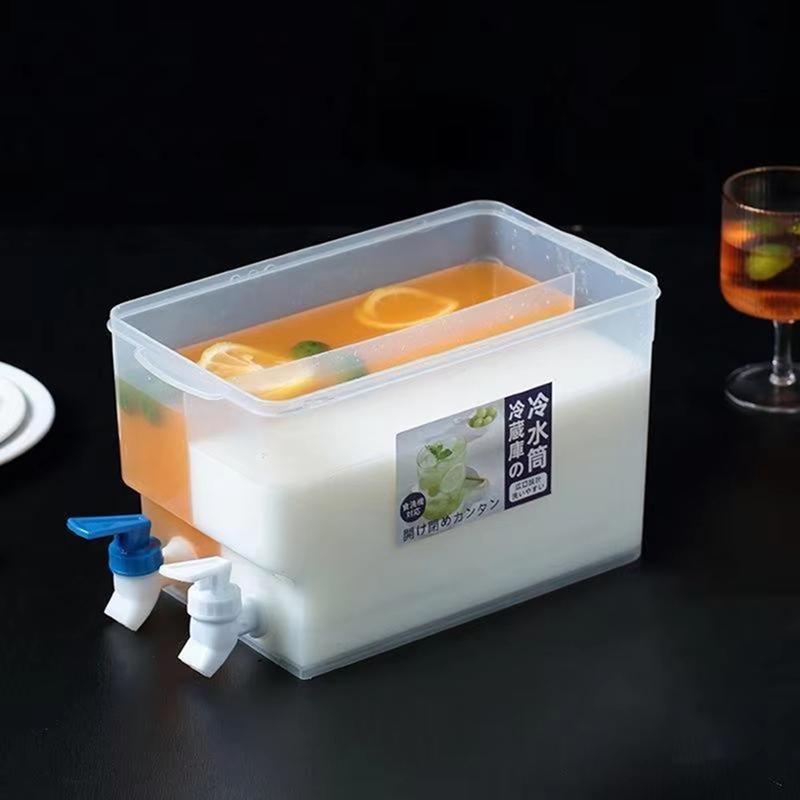 A25F-5.2L Large Capacity Water Fountain Milk Drink Beverage Dispenser Spill Proof Jug With Faucet In Refrigerator Fruit Juice