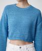 MUSINSA STANDARD WOMAN Women'S Flat Yarn Crop Knit [Blue]