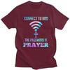 Anpassad Klassisk Koppla Till Gud Lösenordet Är Bön Kristna Gåva T-shirts Herr Kortärmad Casual T-shirt Toppar Överdimensionerade T-shirts