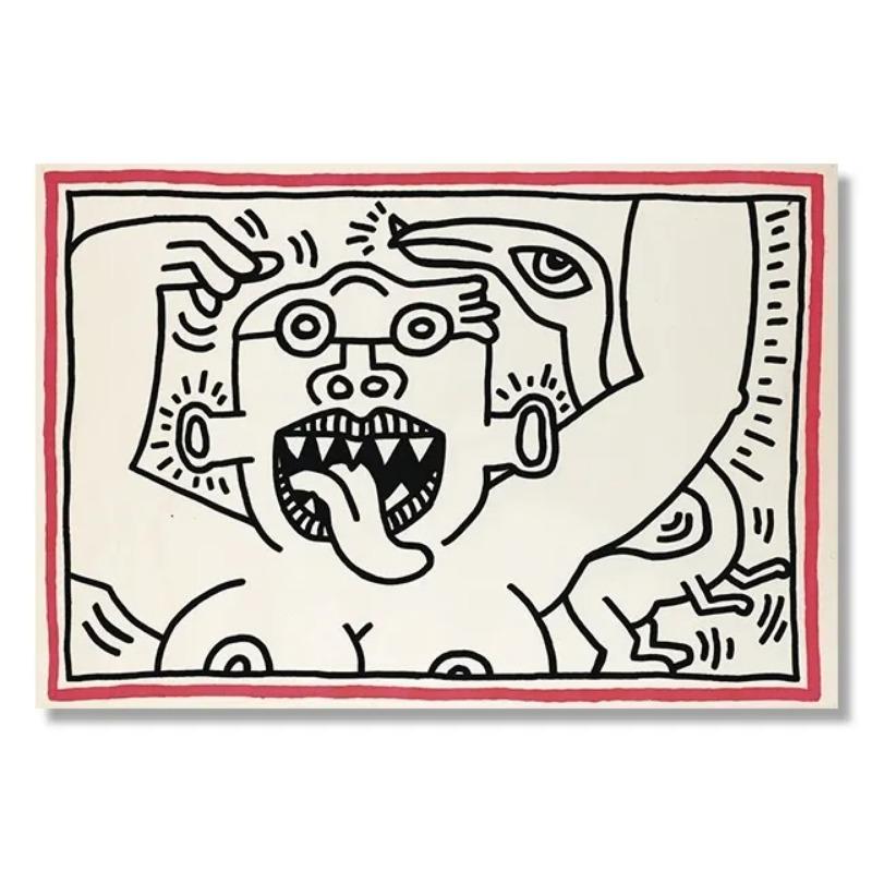 Abstract Keith Artwork Funny Dancer Clown Wall Art Canvas Painting  Nordic Posters and Prints for Living Room Decor  Modern Wall