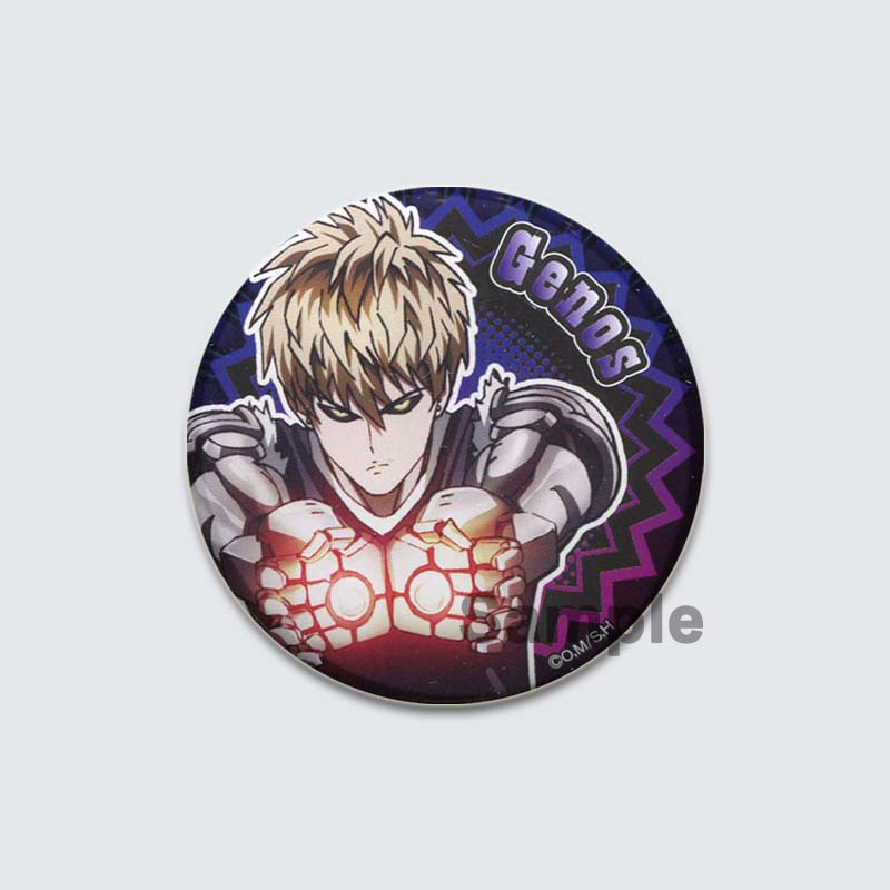 32/44/58mm Saitama Broche de Figura de Desenho Animado Redondo One Punch Man Anime Pins Cosplay Emblema Ornamento de Peito Bolsa Roupas Jóias Acessórios Presentes