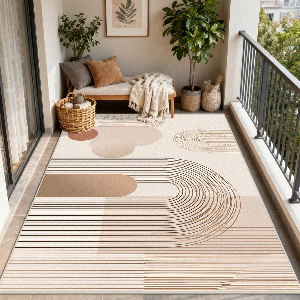 Nordic Abstract CARPET FOR LIVE ROOM Striped Home Decoration Balcony Outdoor Rugs Washable Antiskid Lounge Floor Mats Bedside