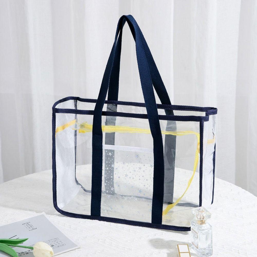 Cosmetic Bag Pvc Transparent Handbag Large Capacity Beach Tote Bag  Outdoor