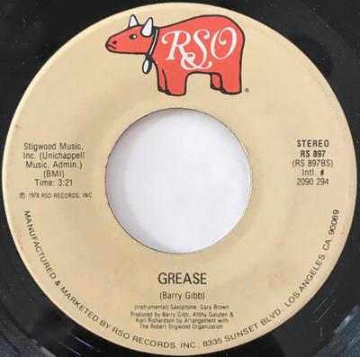 7inch Record FRANKIE VALLI  GARY BROWN  Grease RS897 RSO 1978 US Soundtracks  Musicals Used