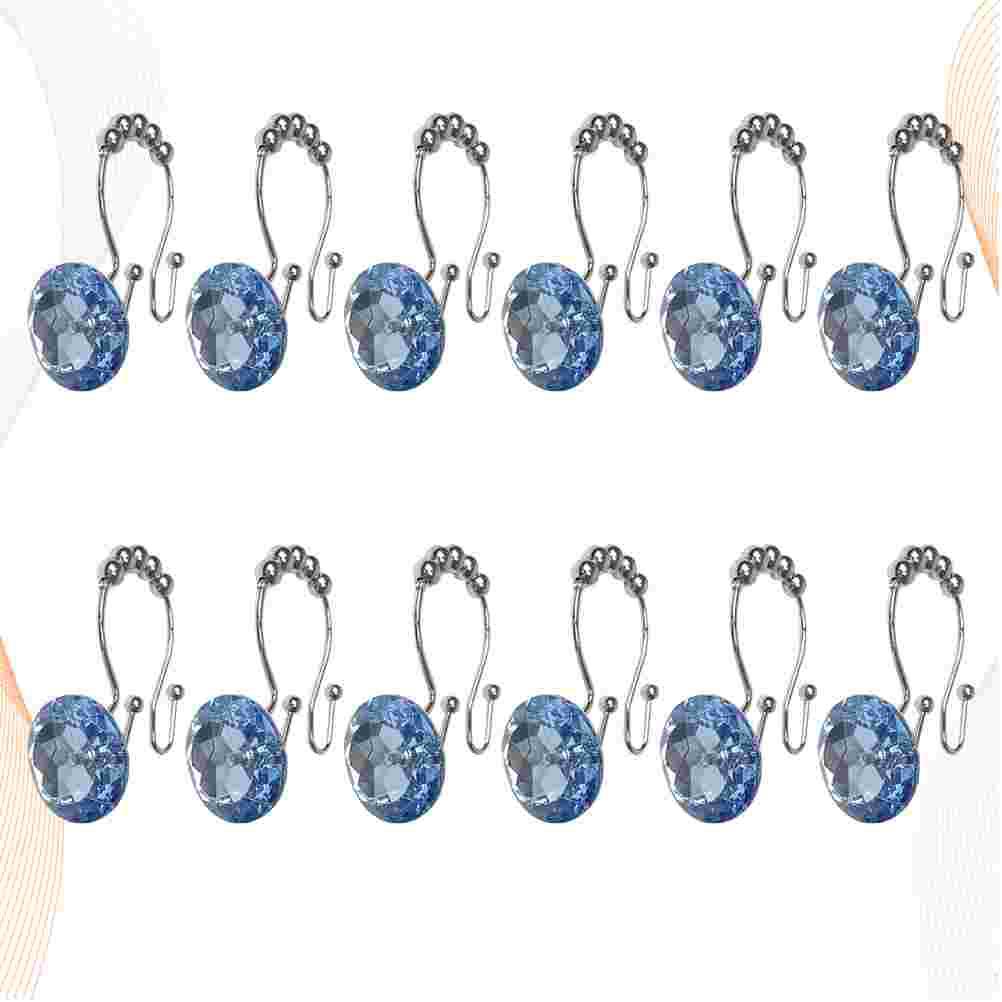 

12 шт. устойчивых к ржавчине двойных крючков для душевых решеток и подкладок (Крючок из нержавеющей стали, синий) синий