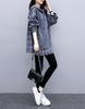 6535 Cotton Women's Fake Two-Piece Hooded Sweatshirt, Korean Style, Loose Fit, Spring/Autumn 2022 Trend.