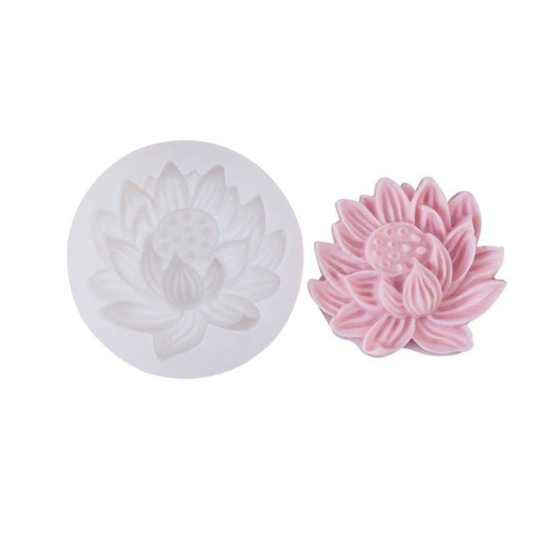 3D Lotus-Flower Shaped Silicone Soap Mold Lotus-Candle Mold Seedpod-of-Lotus Scented Candle Resin Epoxy Mold DIY Art