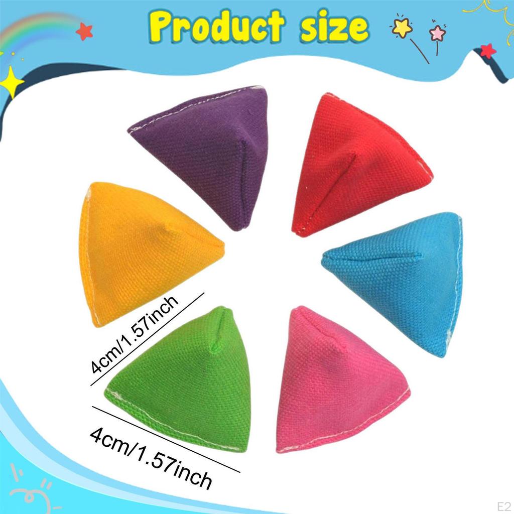 30 Pieces Triangular Beanbag Toss Bag Educational Color Learning Kids Throwing Bean Bags Mini