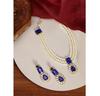 Gold Plated Kundan Long Necklace Earring Indian Traditional Jewellery Set for Women & Girls