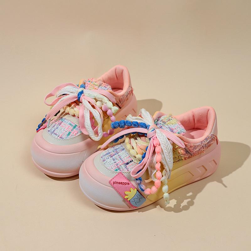 

Niche original thick baseplate shoes women s 2025 new student versatile muffin little white shoes sports and leisure big head shoes 35