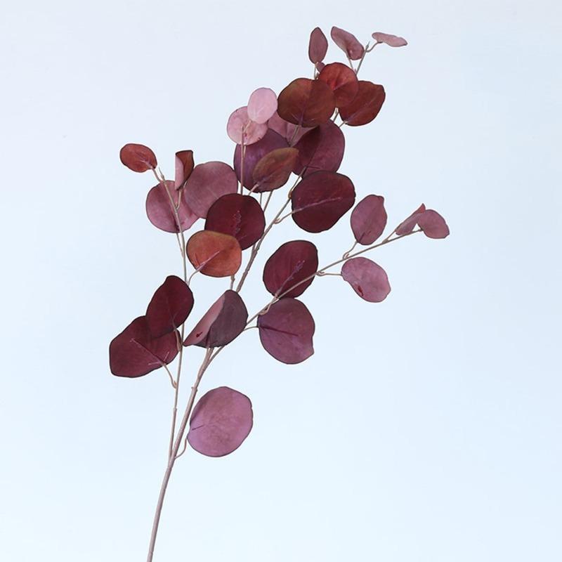 

2Pcs 87cm Silk Flowers Fake Plants Autumn Artificial Plant Faux Leaves Eucalyptus Long Branch Wedding Home Decoration DIY Wall Arrangement коричневый