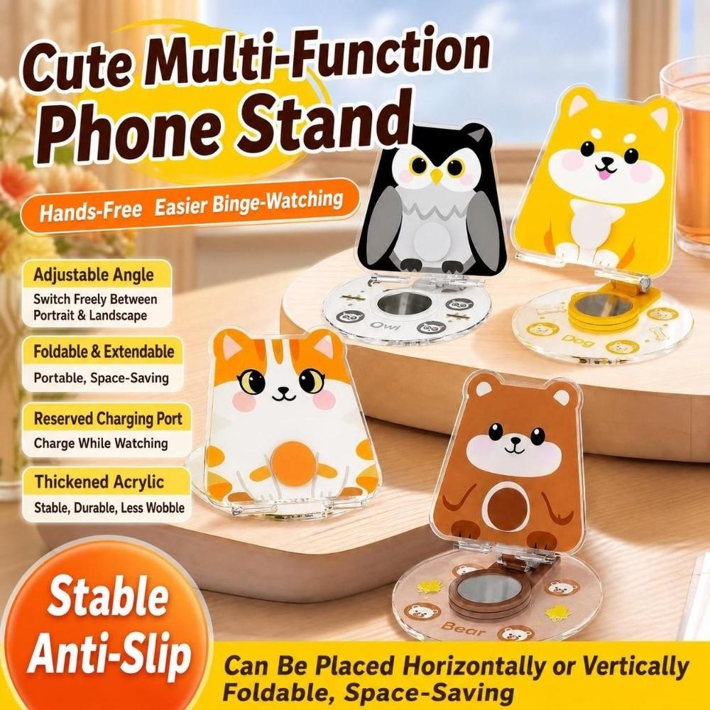 360° Rotatable Animal Phone Stand Acrylic Phone Bracket Universal Desktop Phone Holder  Home Office