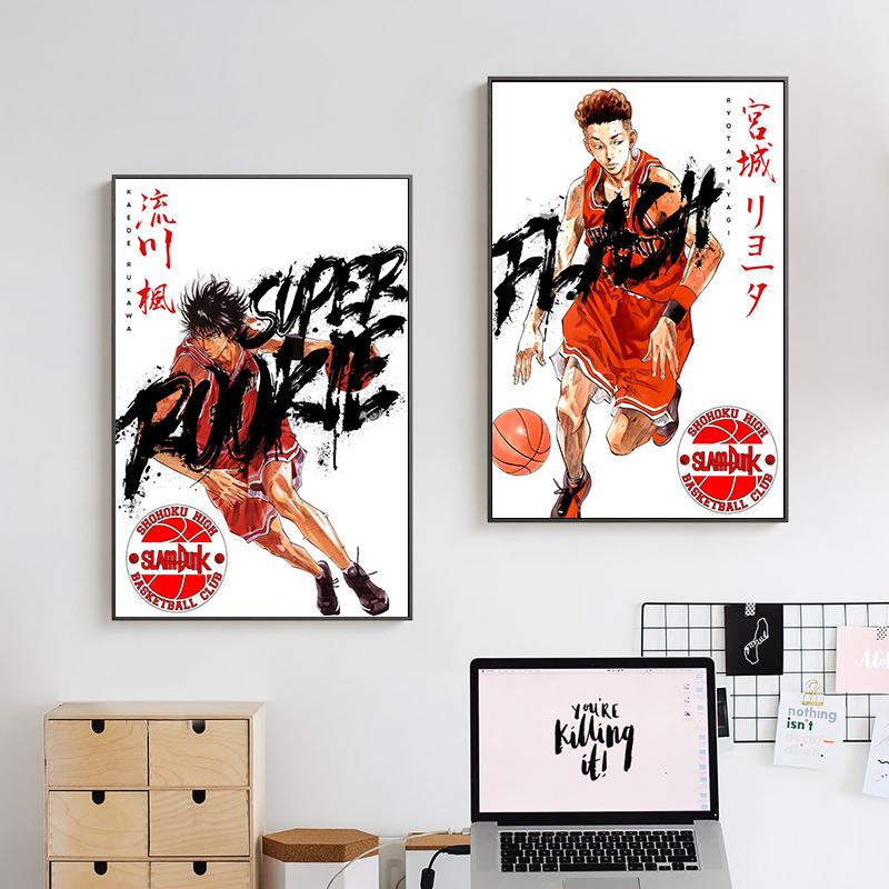 Plakát a tisky Anime Slam Dunk Japonsko Film Malba na plátně Hrát basketbal Nástěnný obraz pro chlapce Dětský pokoj Domácí dekorace