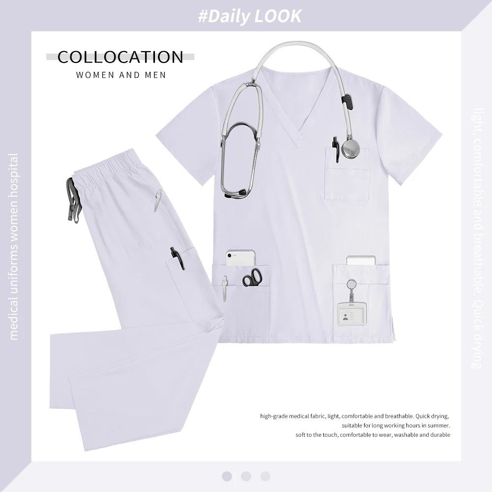 NiaaHinn Anesthetist Nursing Uniform Suit Unisex Spa Beauty Work Clothes Women Scrub Set Pet Clinic Medical Doctor Work Clothing