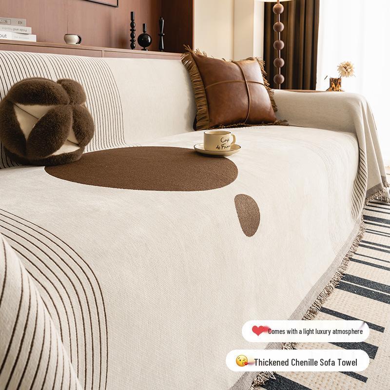 Luxurious Non-Slip Summer Chenille Sofa Cover - Dust-Resistant Full Wrap Pad