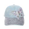 Butterfly Embellished Denim Baseball Cap With Adjustable Fit For Summer Sun Protection