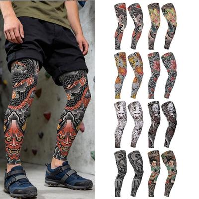1 Paio di Maniche a Compressione Elastiche per Gambe con Cuscinetti Antiscivolo per la Protezione del Ginocchio per Sport all'Aperto