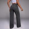 High Waisted Loose Wide Leg Pants, Hanging Floor Length Pants, Black, Straight Leg, Jeans, Women's Pants