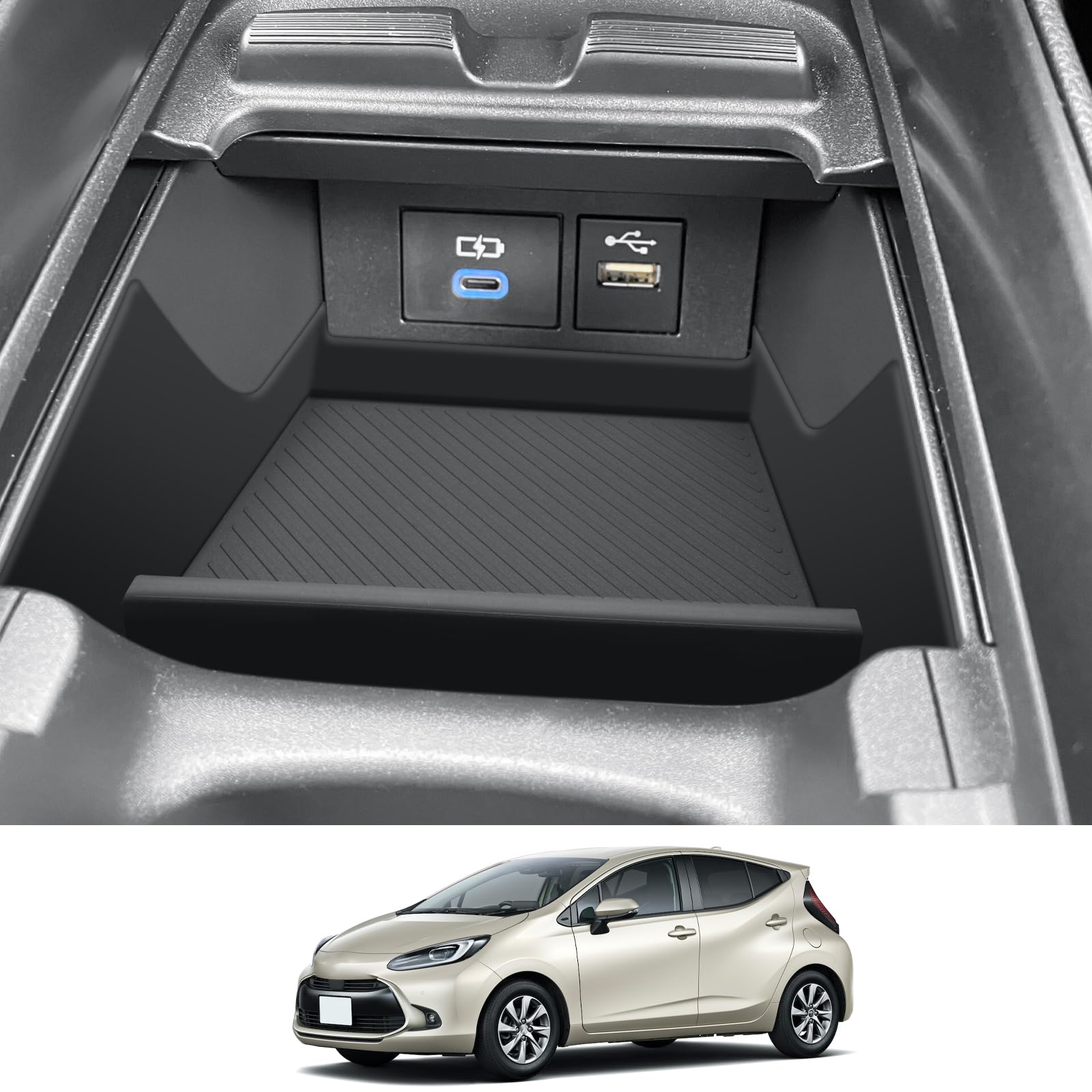 

Новая консоль Toyota Aqua Центральная консоль Бокс с ковриком Совместим с Aqua MX Автомобильное хранение Интерьер Новая консоль Aqua Интерьер Aqua Предотвращает тряску и