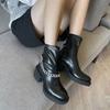 Fashion Ankle Boots for Women Black Round Toe Heeled Very High Heels Booties Sale Y2k Chic and Elegant Autumn Footwear Woman Short Shoes