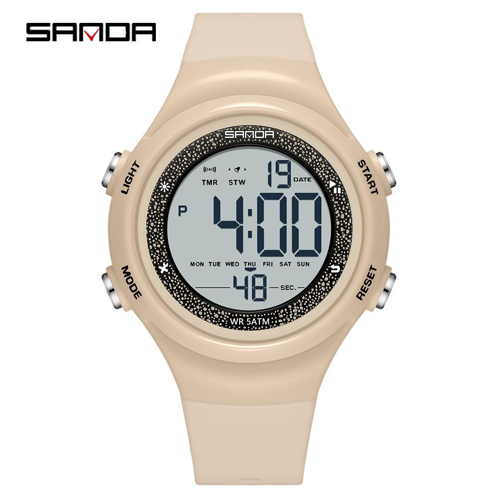 Sanda SD6372 New Electronic Watch Stylish Waterproof Colorful Lights Student Watch Popular Sports Watch