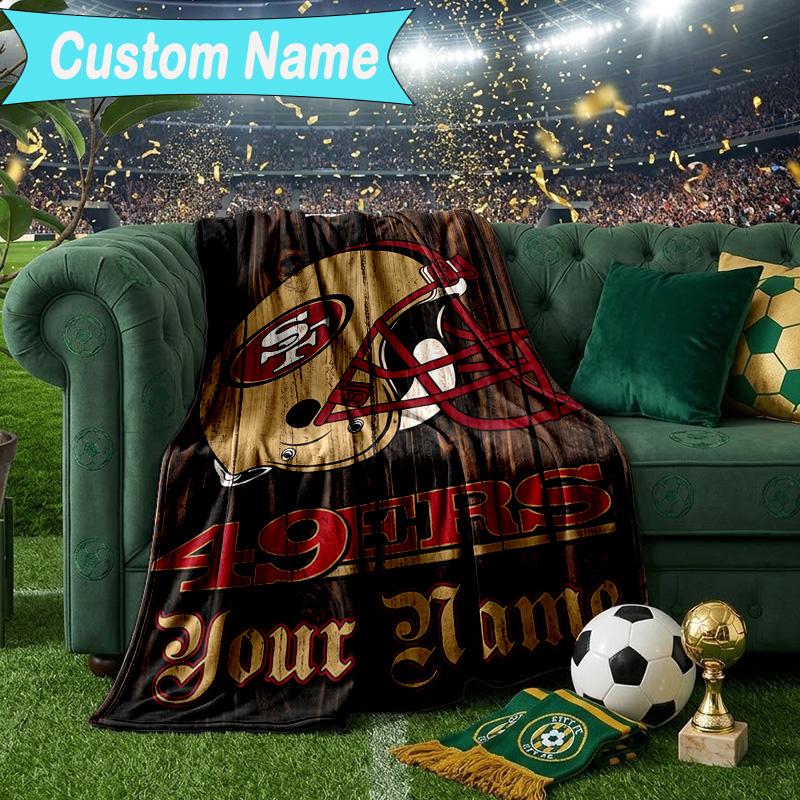Custom Name Blanket Faithful 49ers football Blanket Bedding Blanket for Travel, Camping, Living Rooms, Offices, Sofas, Fan Christmas gift