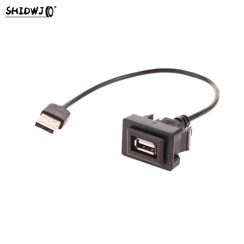 1pcs Car Dashboard Flush Mount USB Panel Extension Cable Adapter Socket For Auto Motorcycle Accessories