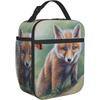 Fox Thermal Lunch Box Insulated Lunch Bag Reusable Cooler Bag for Women Girl Boy Bento Bag for School Work Picnic Hiking