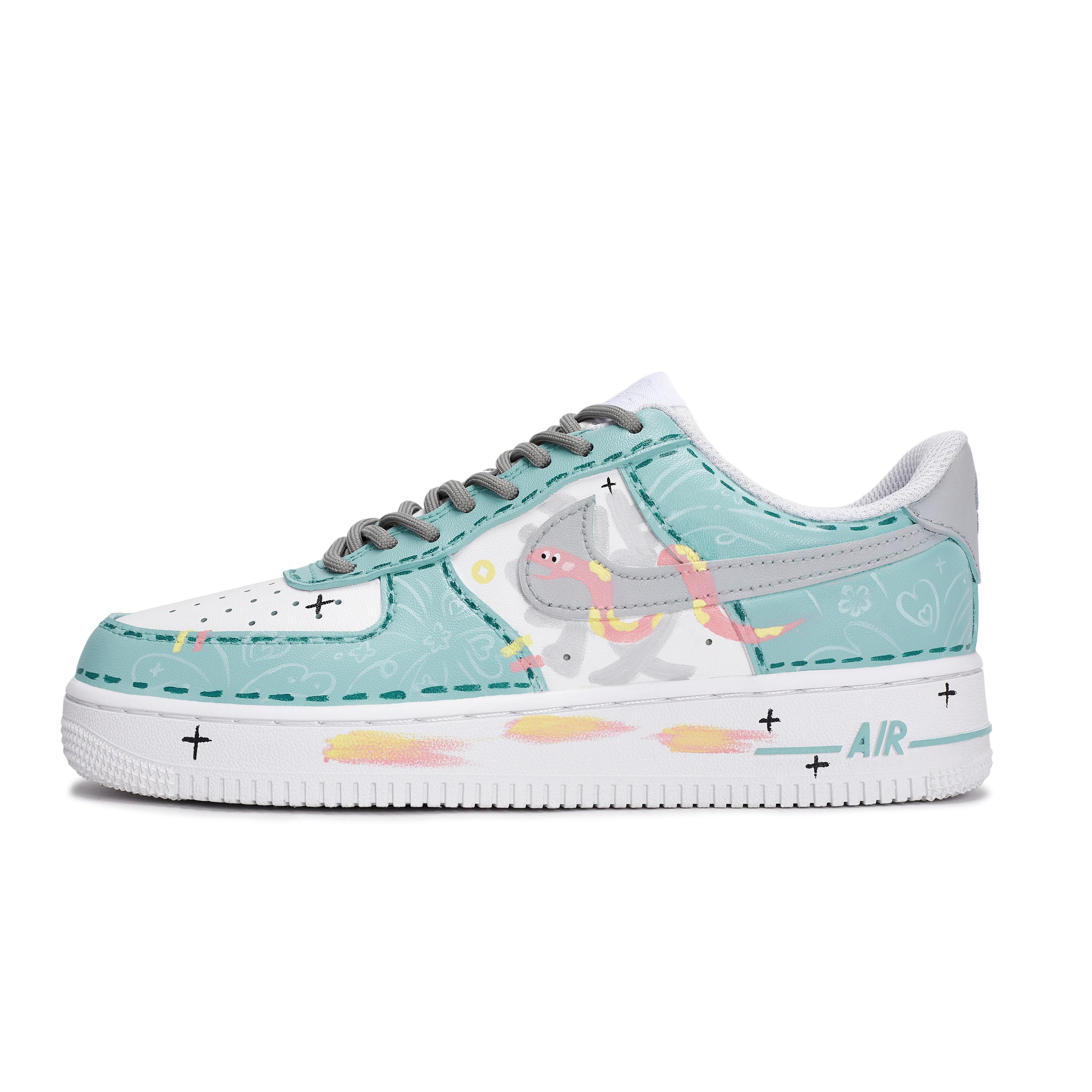 

Nike Air Force 1 Skateboard Shoes Unisex Low Top Pink/Yellow CW2288-111(Team171-) 37.5