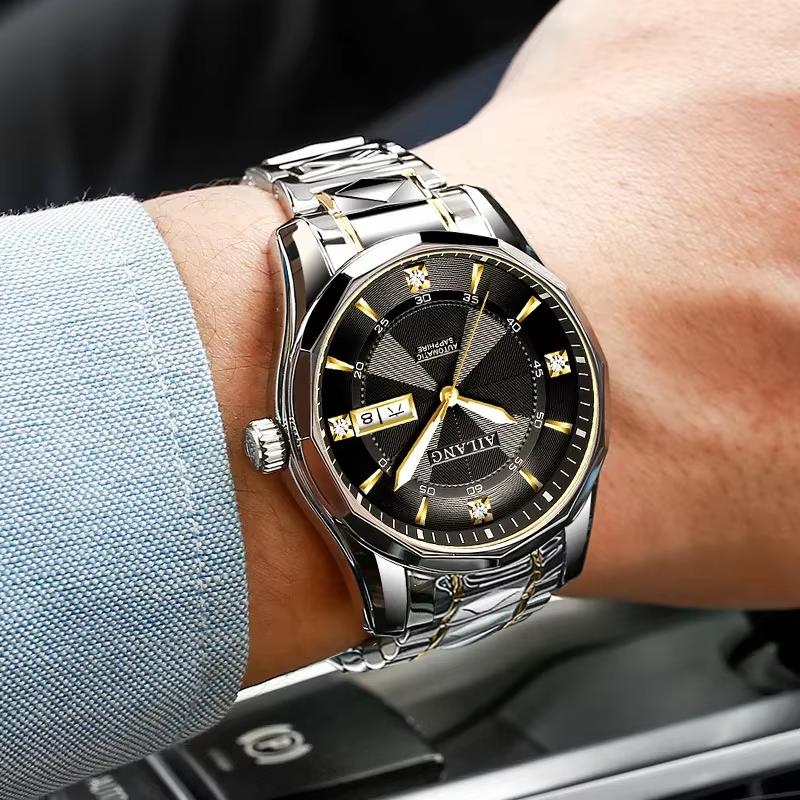 Klassische Hochwertige AILANG Uhren 8612 Wasserdicht Gold Kalender Business Mechanische Uhr Edelstahl Automatische Armbanduhr