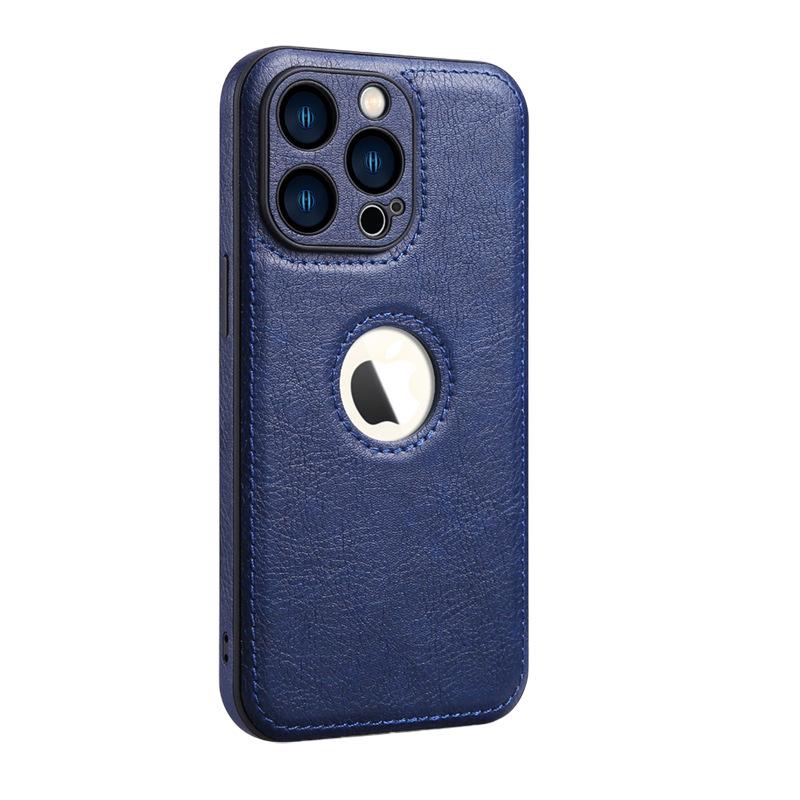 Suitable for Apple 15promax Phone Case Leather IPhone13 Full Cover 14/11 Missing Label 12 Business Leather Case