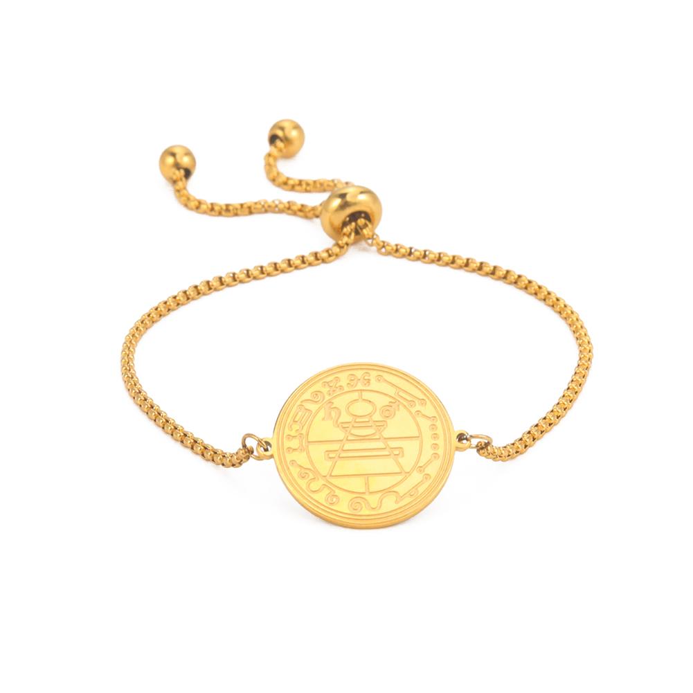 Wicca Tetragrammaton Pentacle Bracelet Stainless Steel Magical Solomon Seal Pentagram Protection Sacred Amulet Jewelry