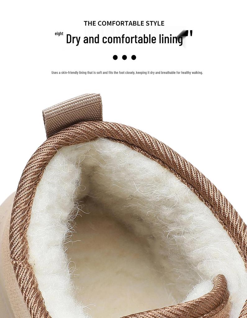 Women's Fleece-Lined Velcro Winter Boots - Warm, Thick Snow Boots for Home