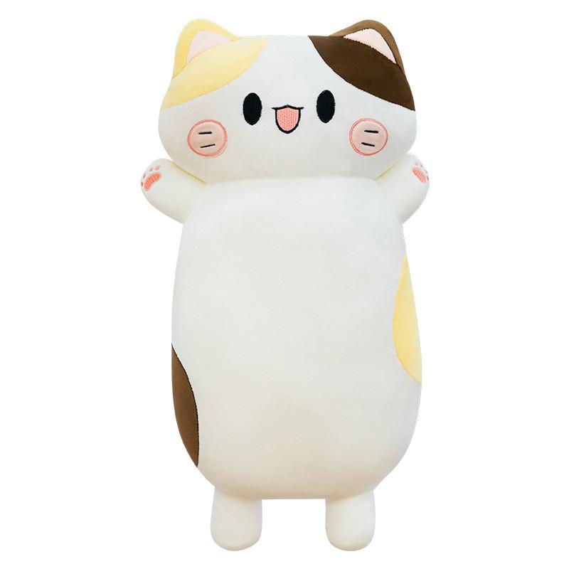 Plush Calico Cat Pillow With Pp Cotton Filling For Kids And Adults