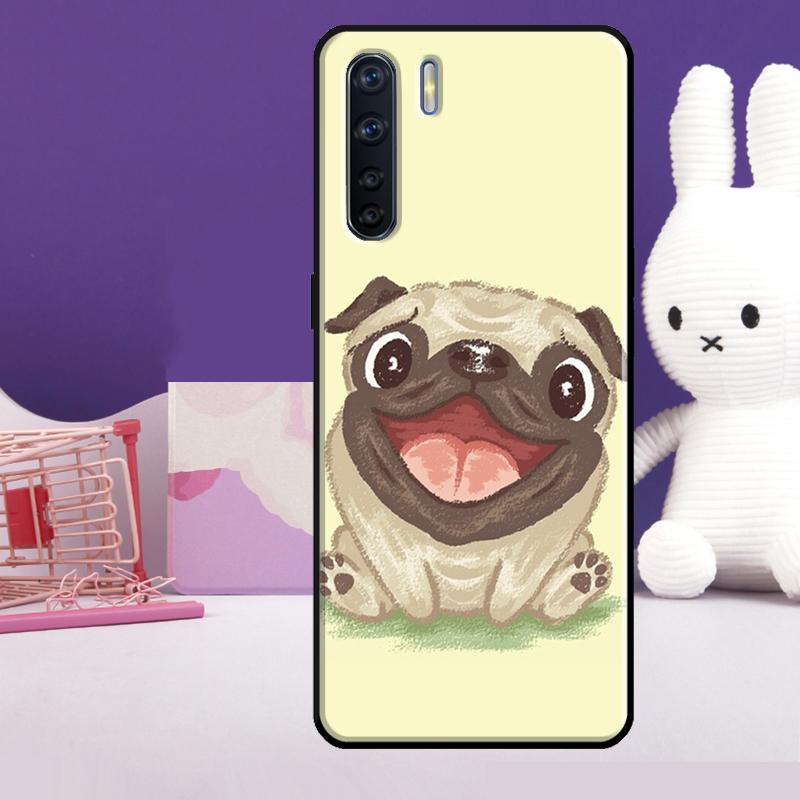 Funny Pug Dog Case For Oppo A60 A80 A40 A77 A57 A17 A74 A54 A94 A78 A98 A18 A38 A58 A96 A76 A16 A15 A5 Pro