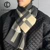 Checkered Scarf Winter Men Keep Warm Scarf Casual Fashion Brand Designers Knit Neckerchief Patchwork Wool Cashmere Scarf Shawl