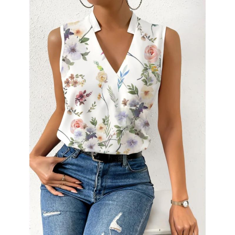 JPNTKY Women s Fashion Casual Sleeveless V Neck Blouses & Shirts S